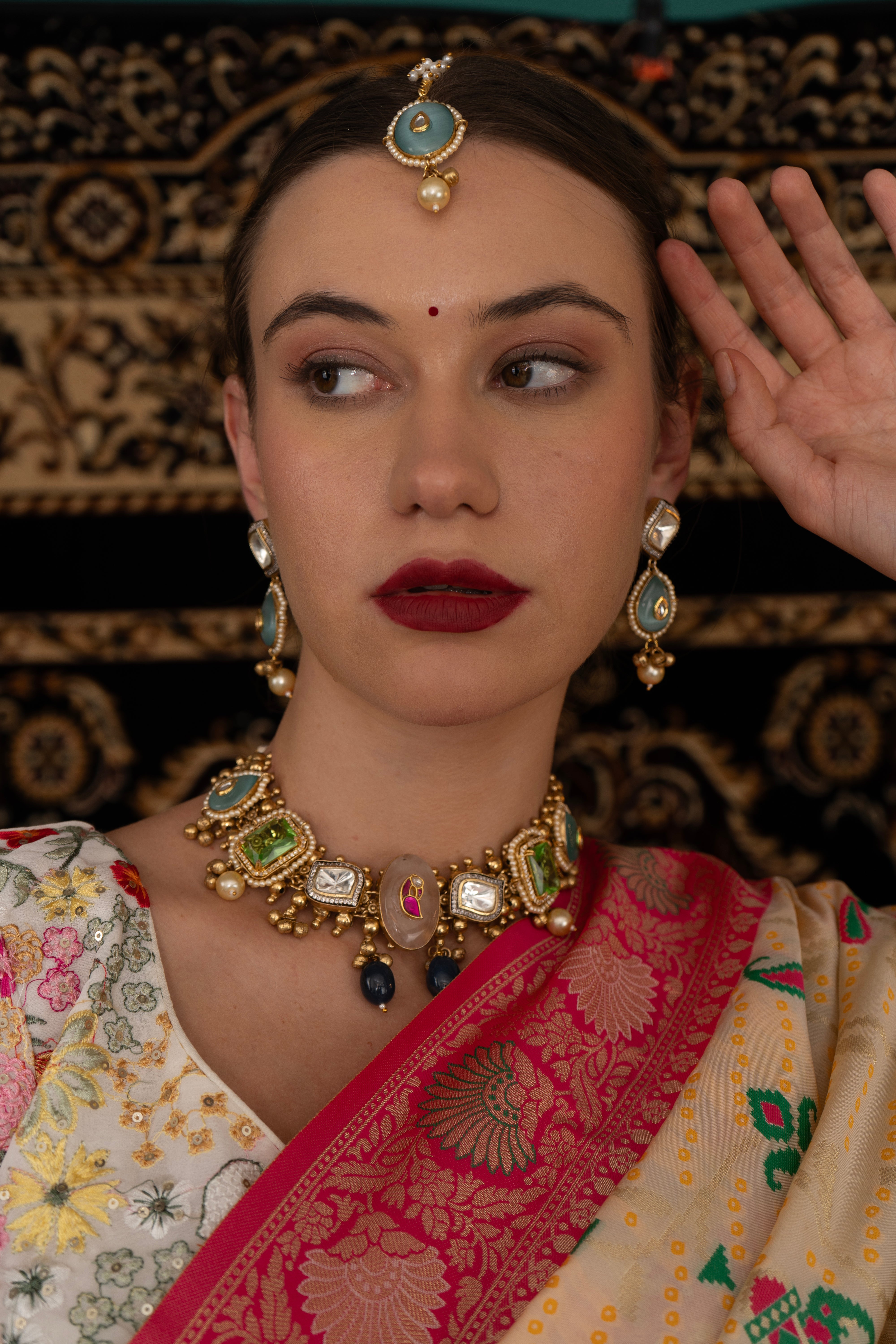 Mringaka jadau multi Necklace set